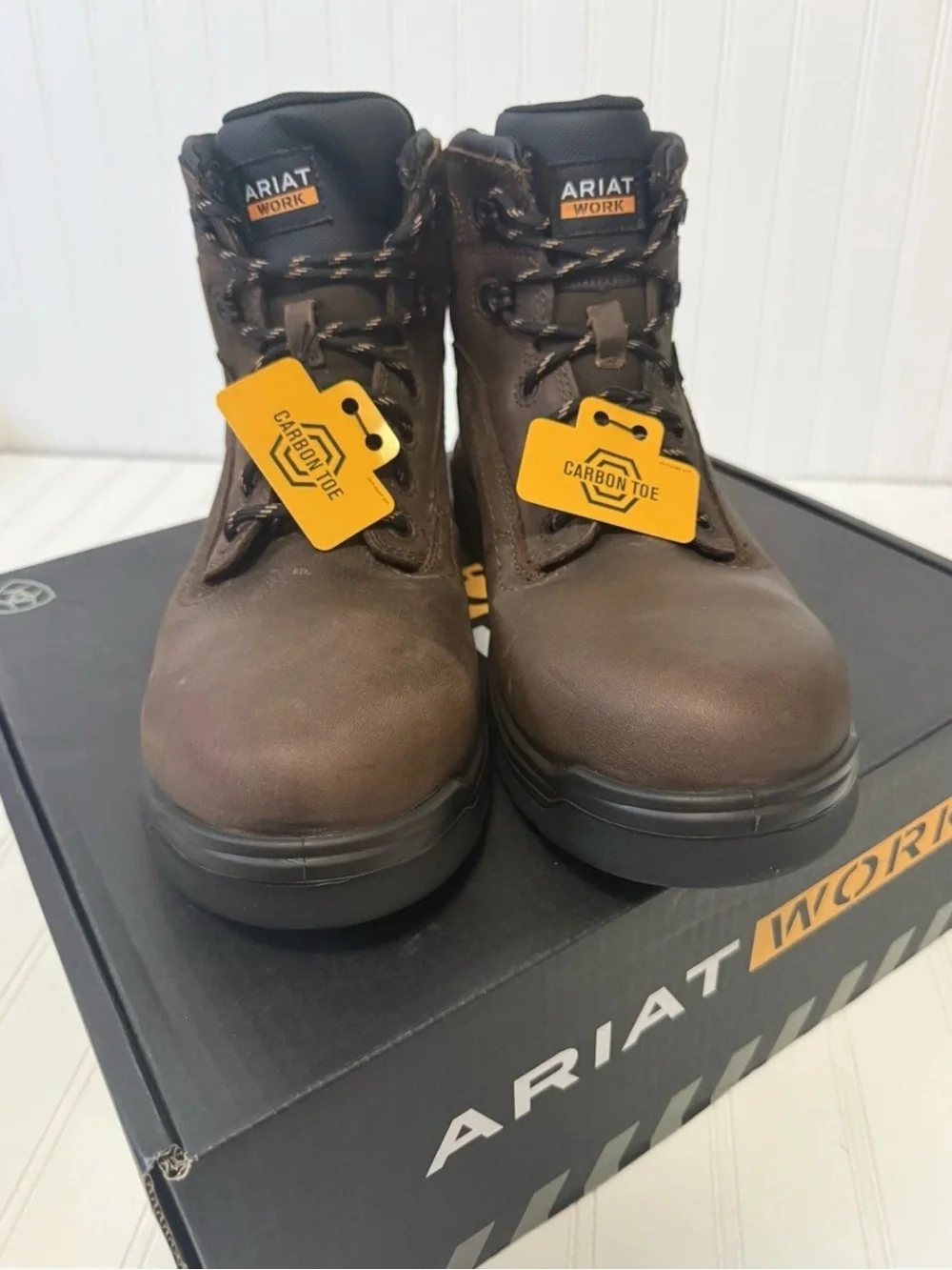 ARIAT Men’s Turbo 6” Waterproof Carbon Toe Work Boots –Durable Leather Boot 13M